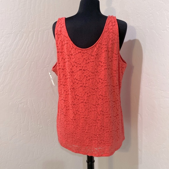 Lane Bryant Tops - Lane Bryant NWT Women’s Floral Lace Salmon/Orange Sleeveless  Top SIZE 22/24